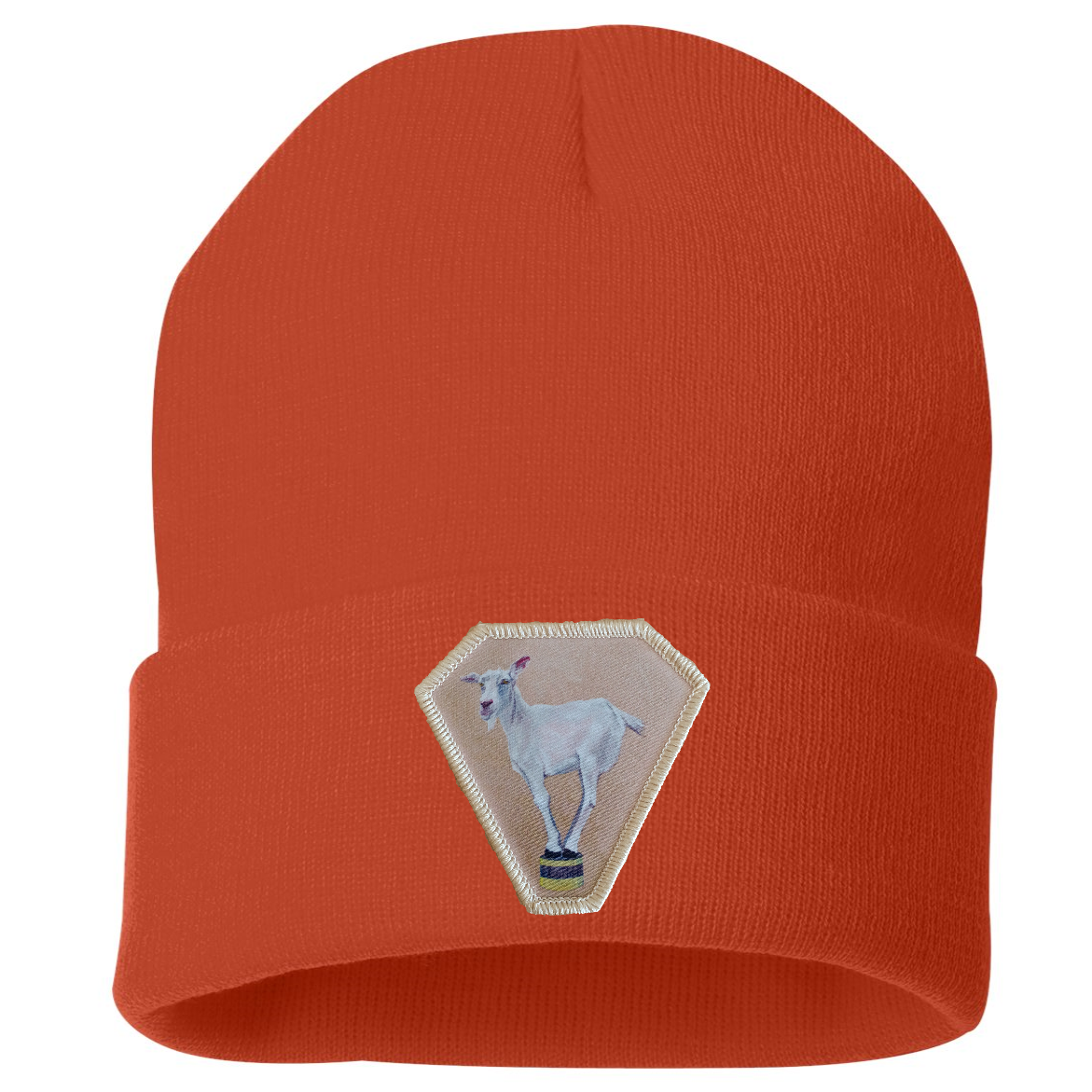 Diamond Goat Beanie Hats Flyn Costello Burnt Orange