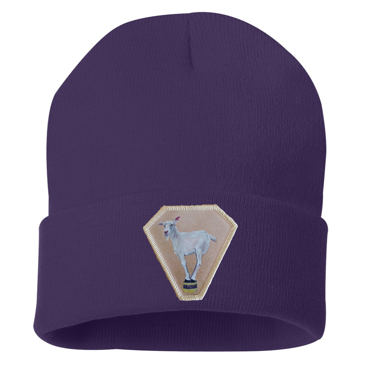 Diamond Goat Beanie Hats Flyn Costello Purple