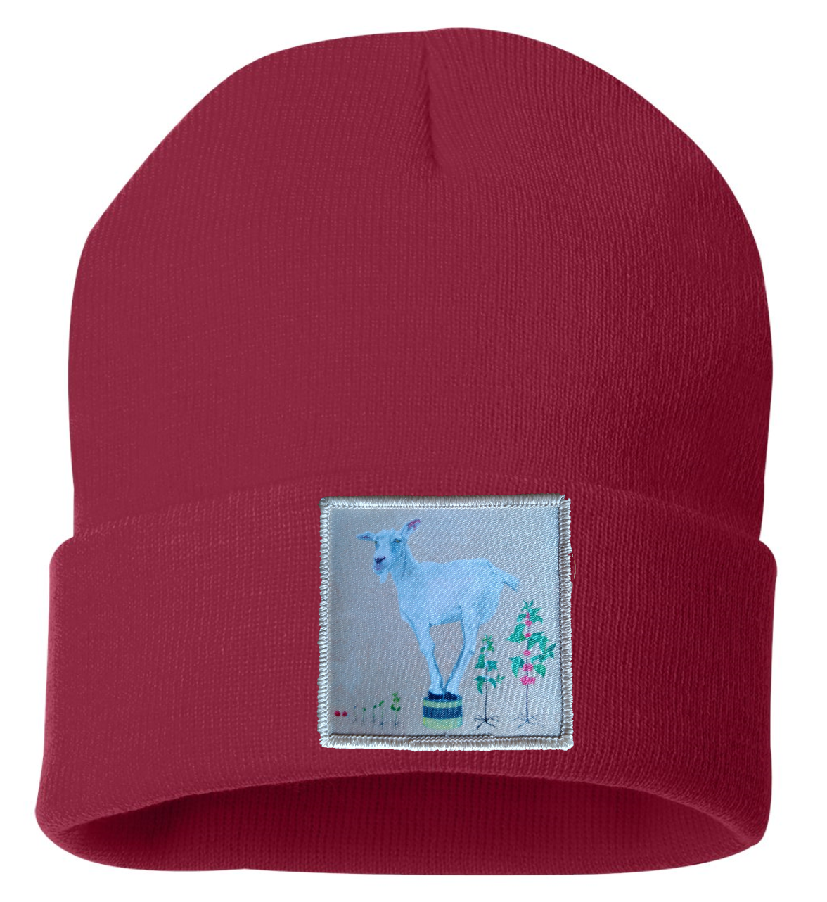 The Discoverer Goat Beanie Hats Flyn Costello Cardinal Red
