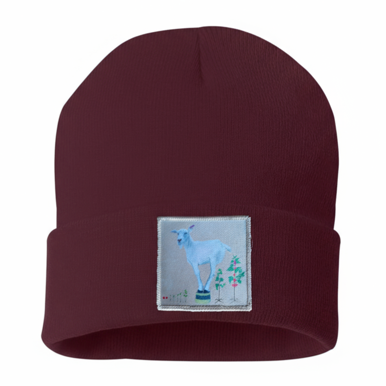 The Discoverer Goat Beanie Hats Flyn Costello Maroon