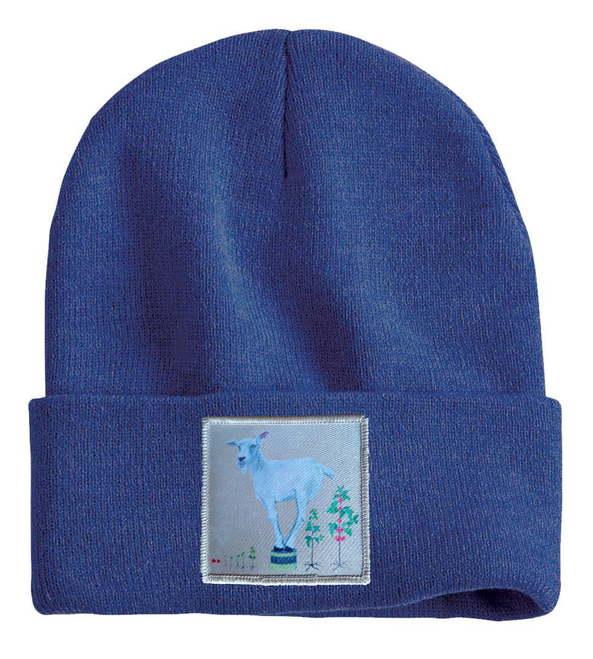 The Discoverer Goat Beanie Hats Flyn Costello Heather Blue