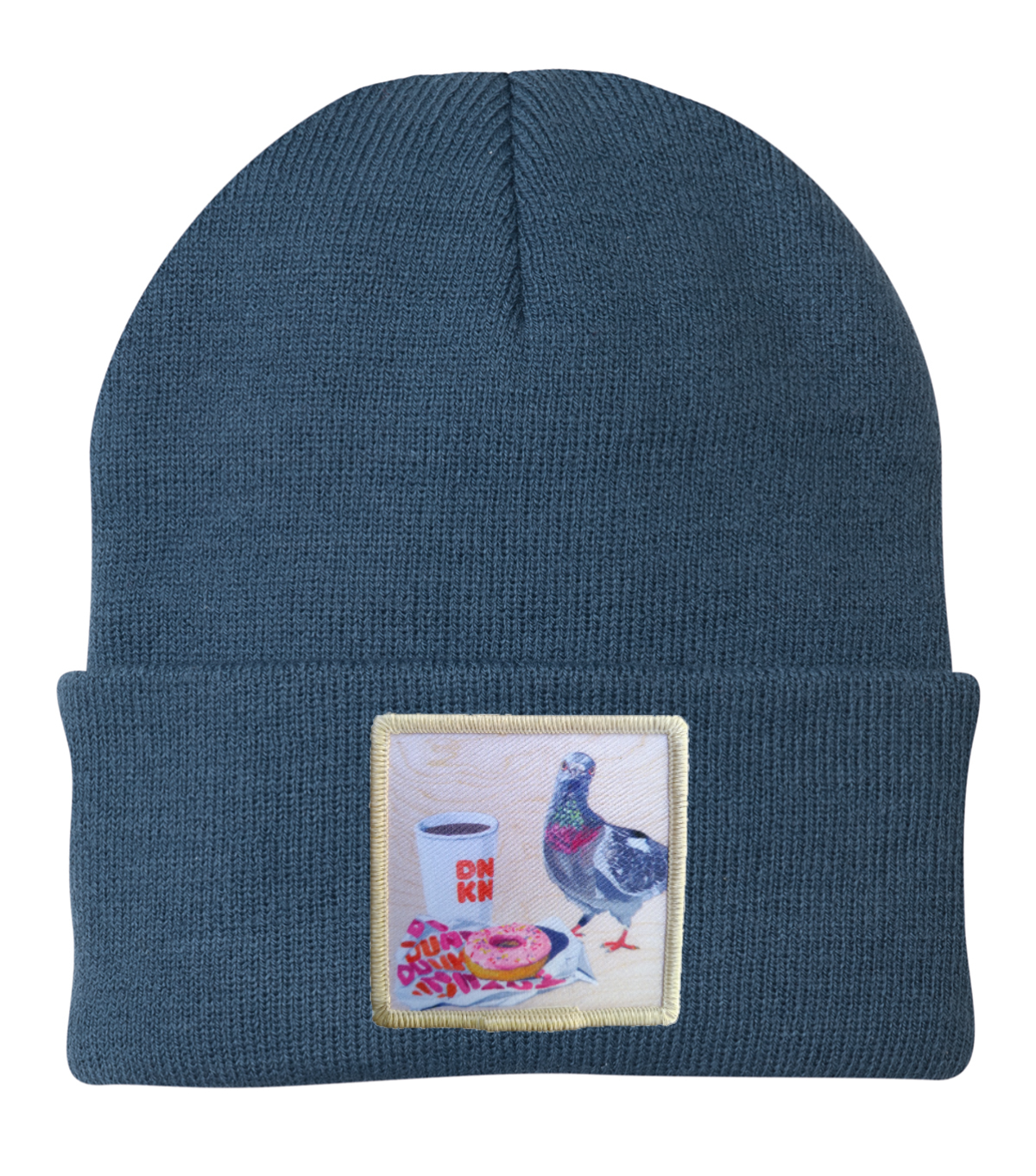 WS Pigeons Run on Donuts Beanie Hats Flyn Costello Dusty Blue