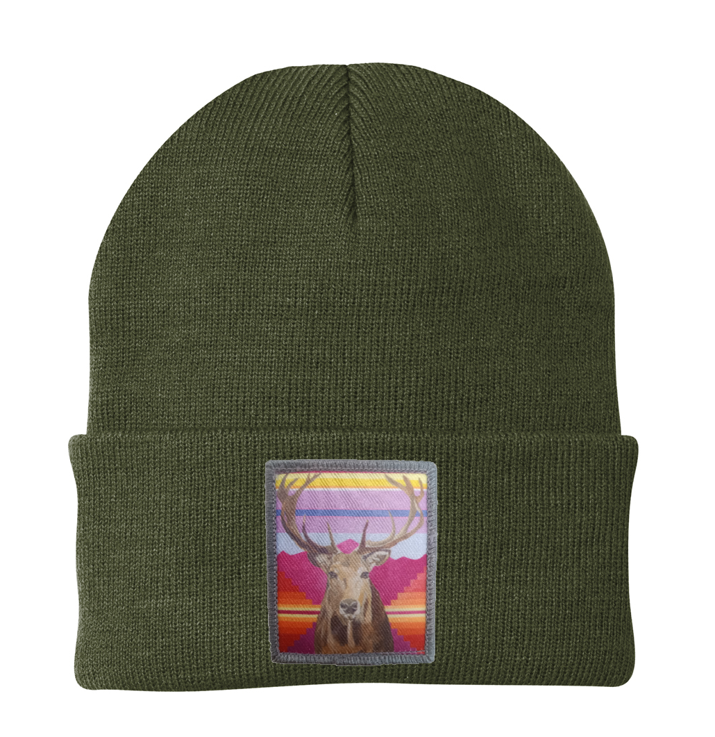 Elk Beanie Hats Flyn Costello Olive