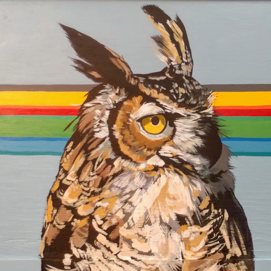 Gaia The Owl Mini Print / Card postcards Flyn Costello