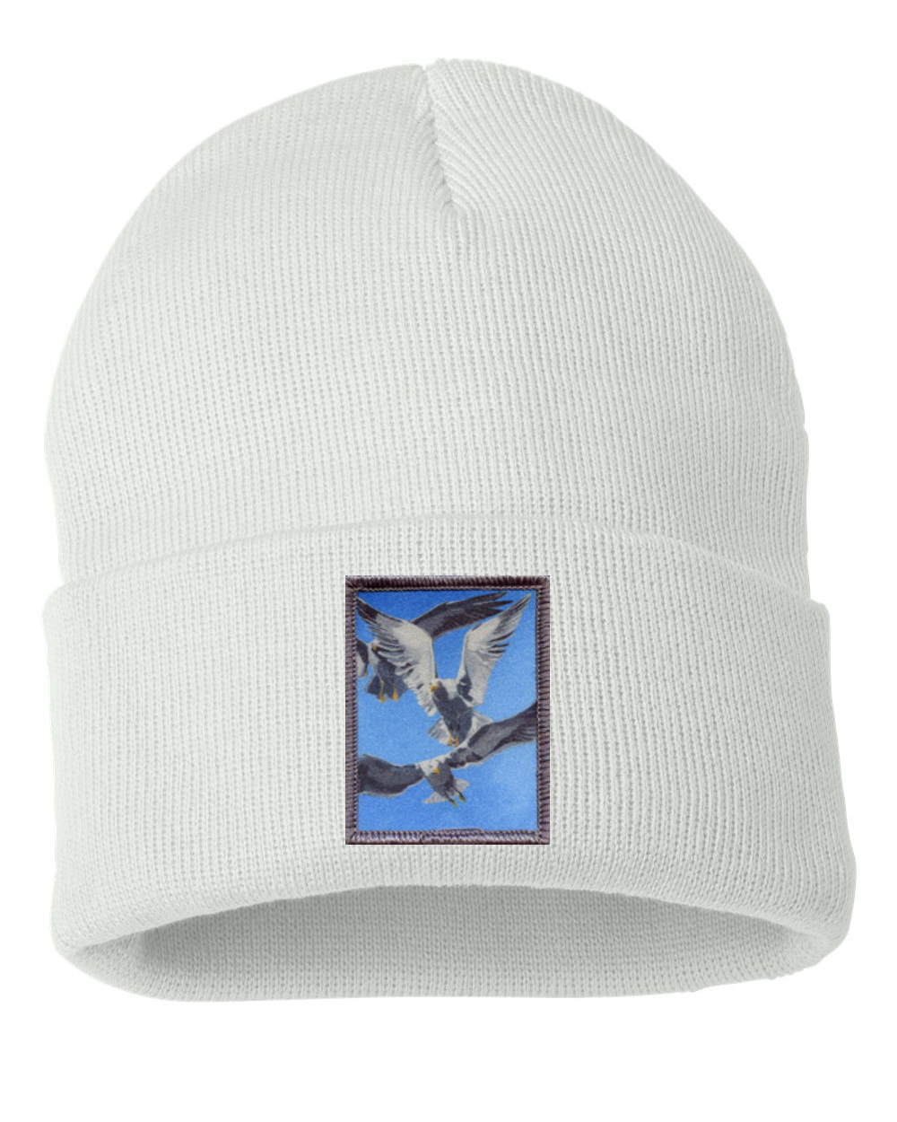 Flock Of Seagulls Beanie Hats FlynHats White