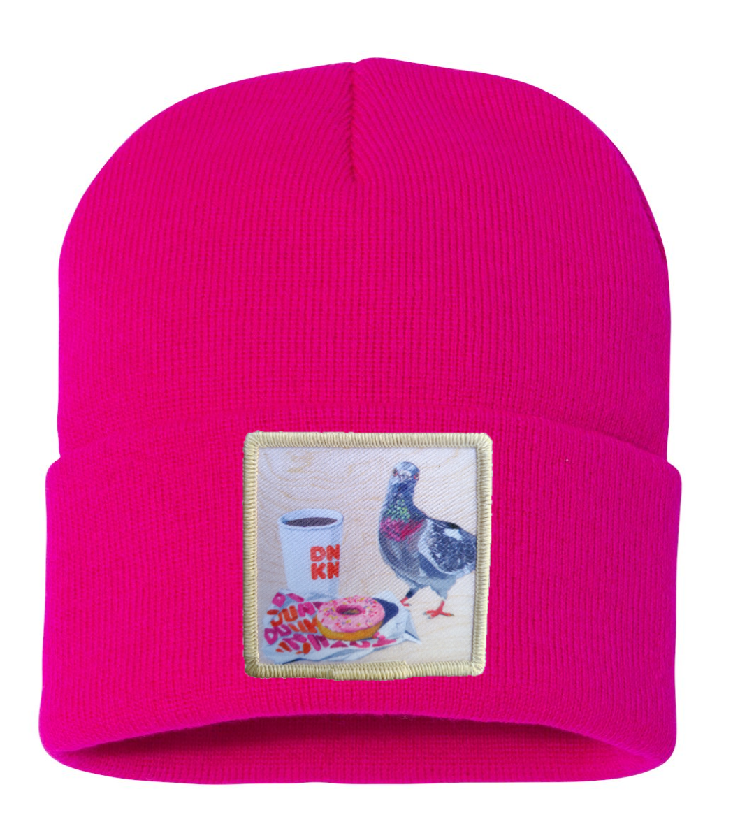 WS Pigeons Run on Donuts Beanie Hats Flyn Costello