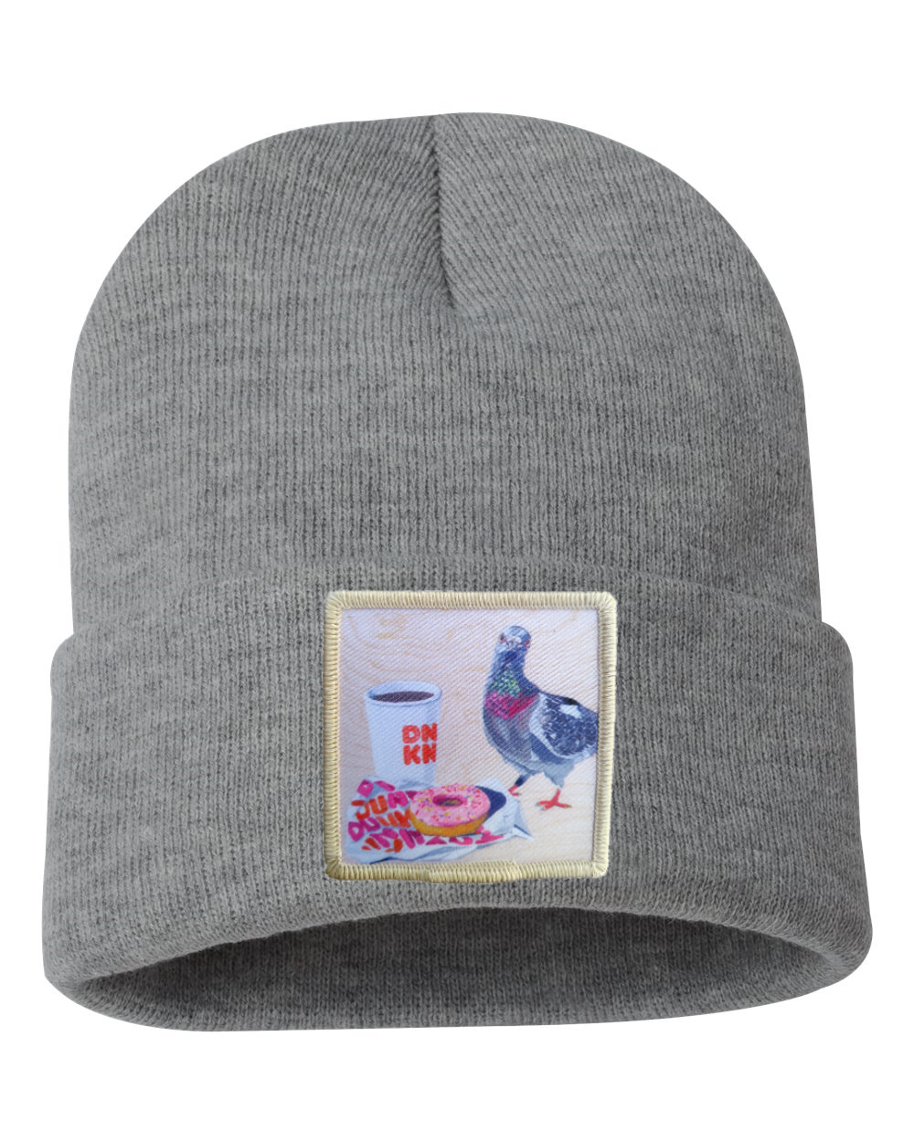 WS Pigeons Run on Donuts Beanie Hats Flyn Costello Grey