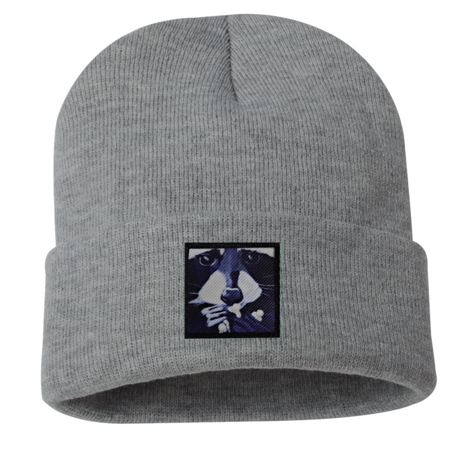 Raccoon Pop Beanie Hats Flyn Costello Grey  