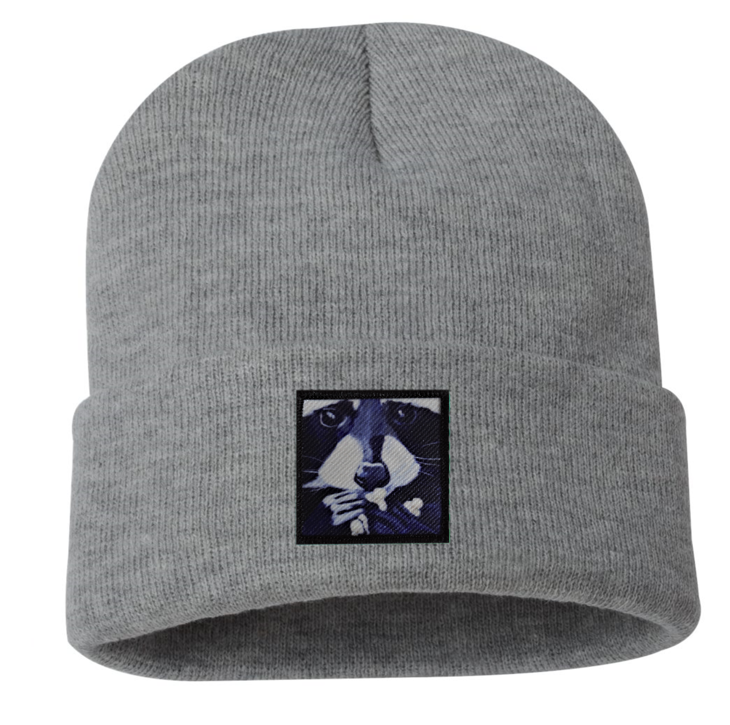 Raccoon Pop Beanie Hats Flyn Costello Grey