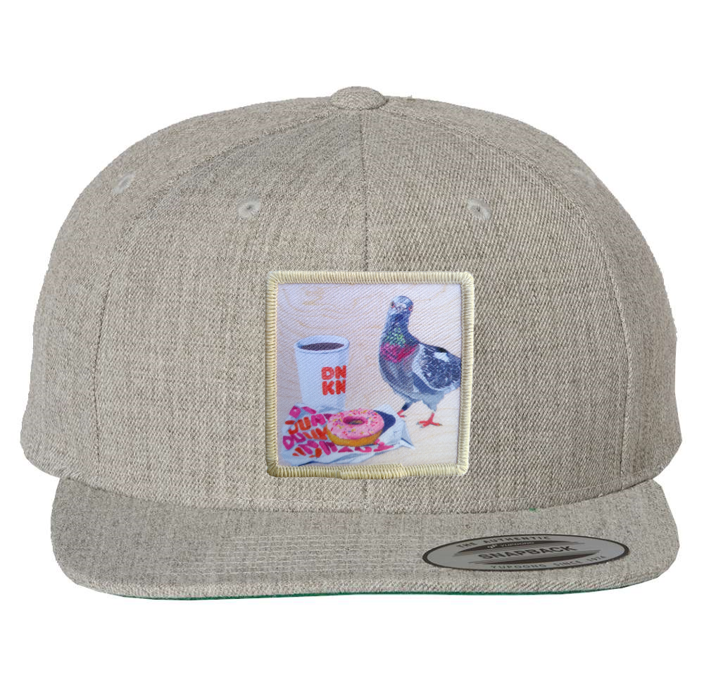 Heather Grey Snapback Hats Flyn Costello Pigeons Run On Donuts