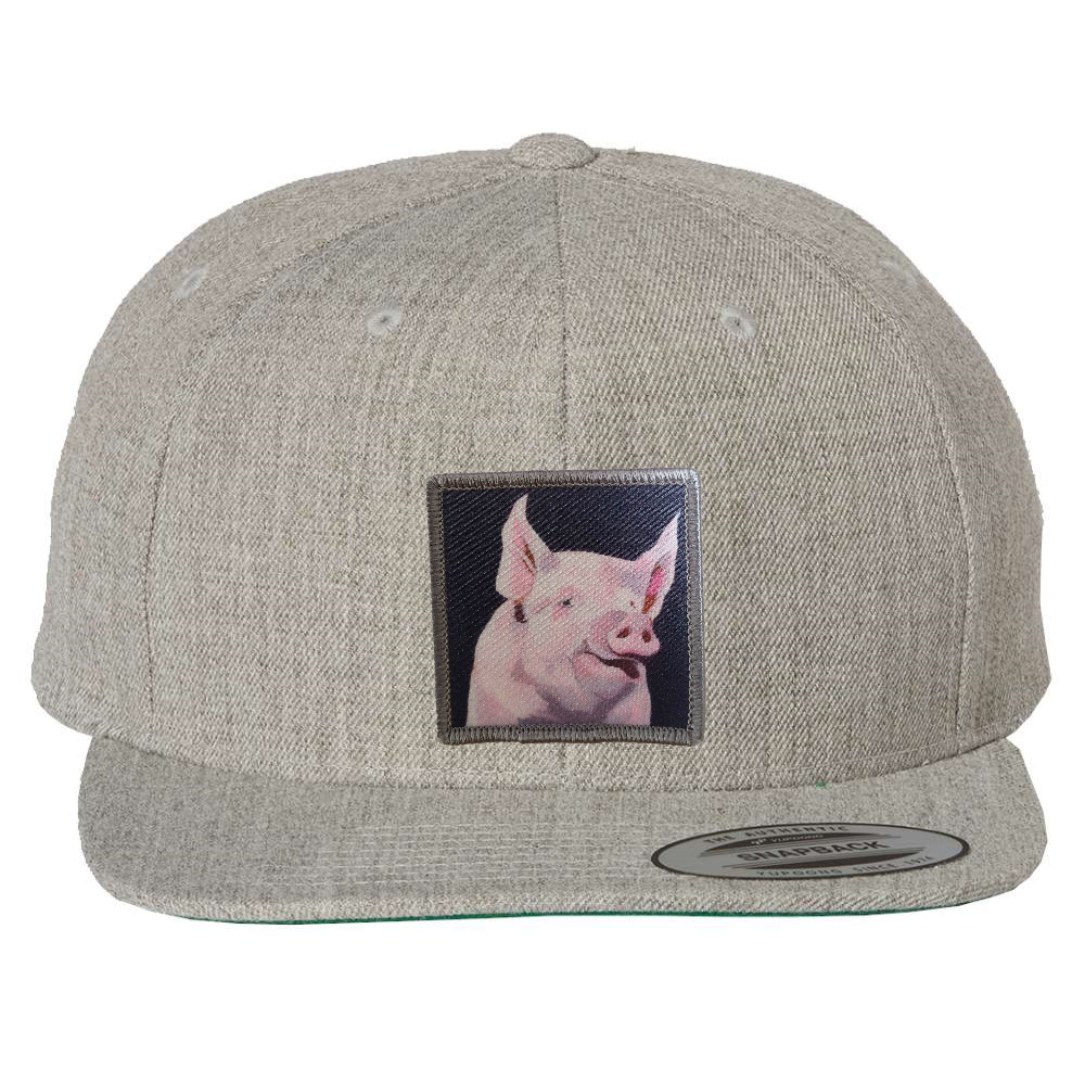Heather Grey Snapback Hats Flyn Costello Piggie
