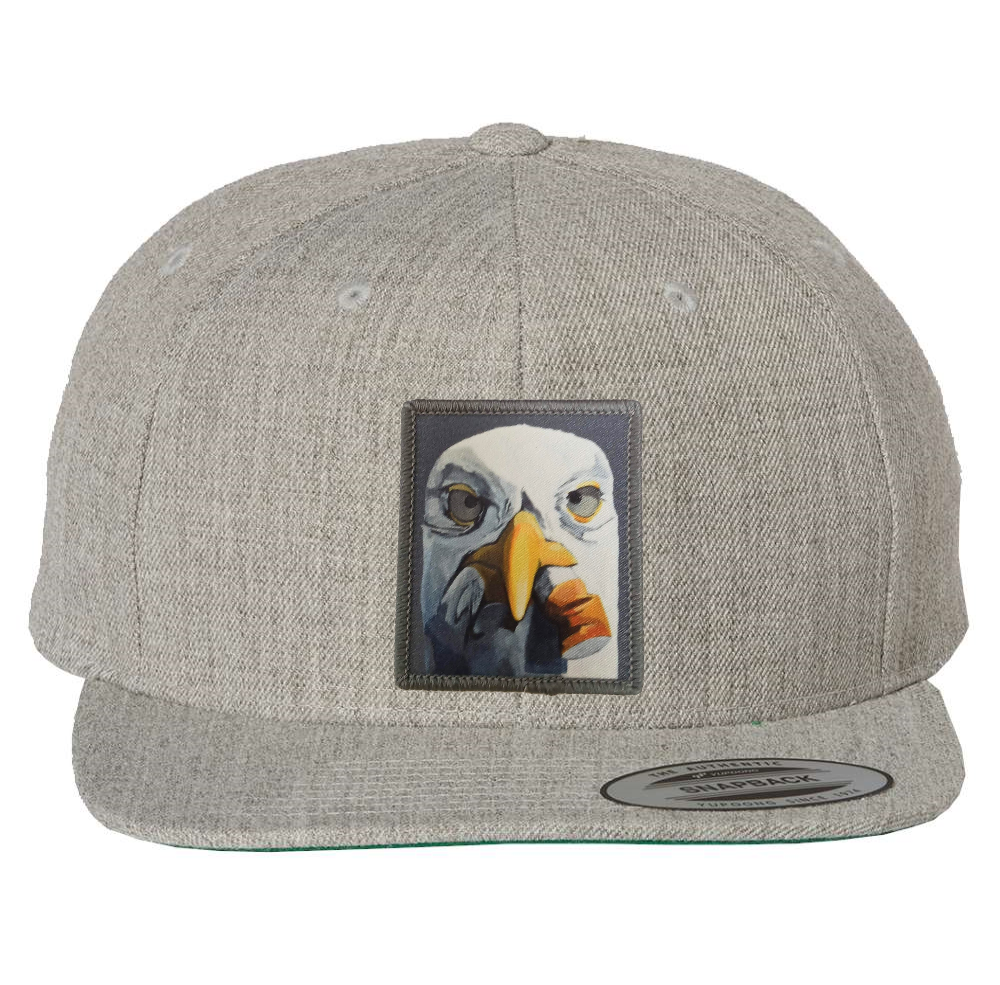 Heather Grey Snapback Hats Flyn Costello Seagull with Cig