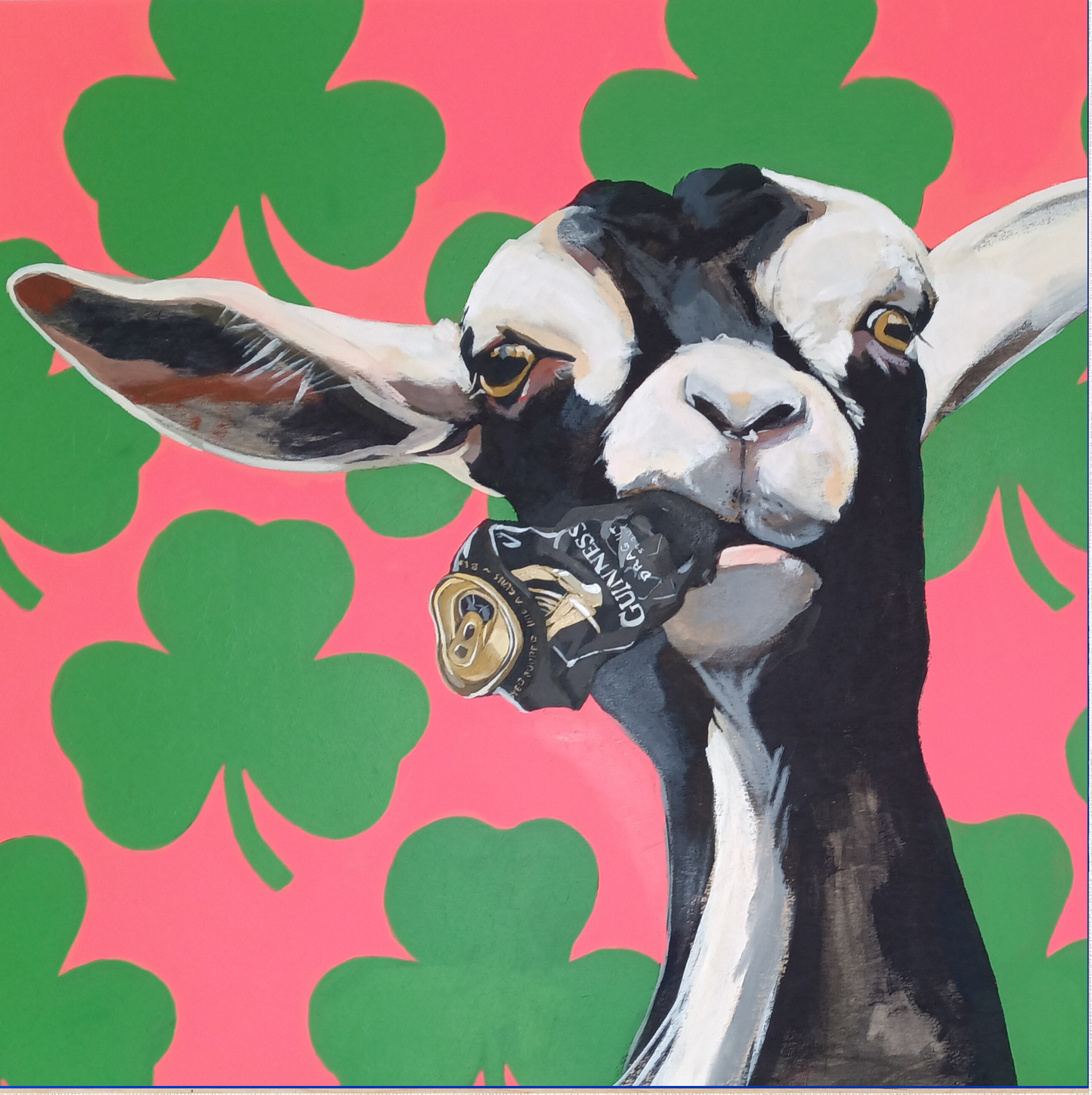 Can Crusher Goat Card postcards Flyn Costello