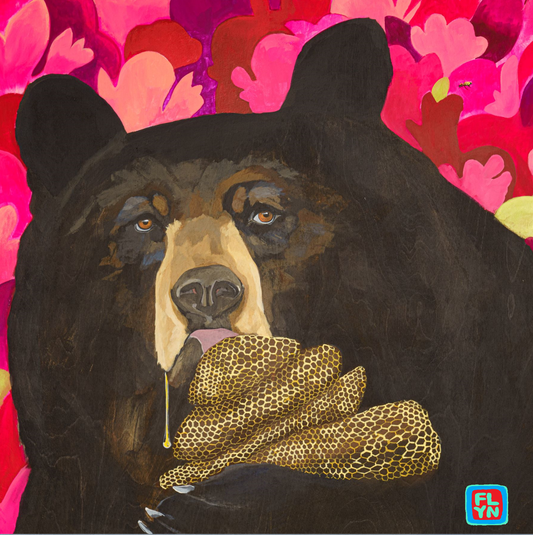 Honey Bear Sticker Stickers FlynHats 2x2 inches