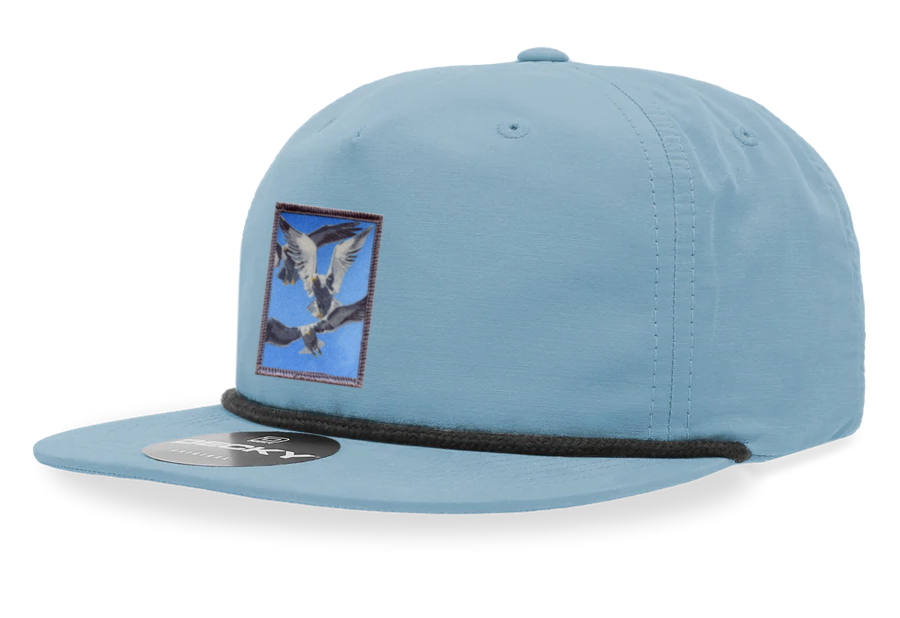Sky/Black Rope Cap Hats FlynHats Flock Of Seagulls