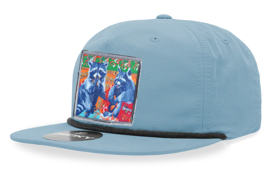 Sky/Black Rope Cap Hats FlynHats Junkfood Bandits