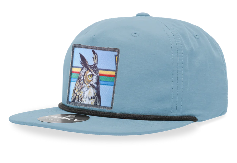 Sky/Black Rope Cap Hats FlynHats Gaia Owl