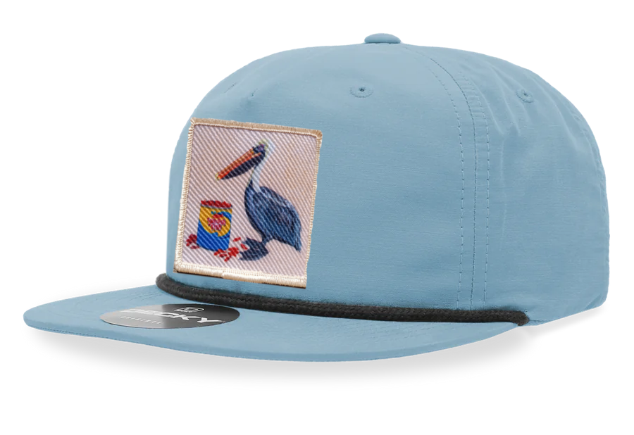 Sky/Black Rope Cap Hats FlynHats Gone Fishin'