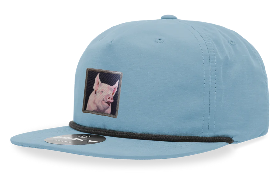 Sky/Black Rope Cap Hats FlynHats Piggie