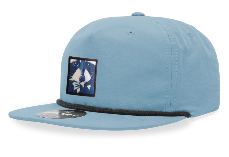 Sky/Black Rope Cap Hats FlynHats Raccoon Pop