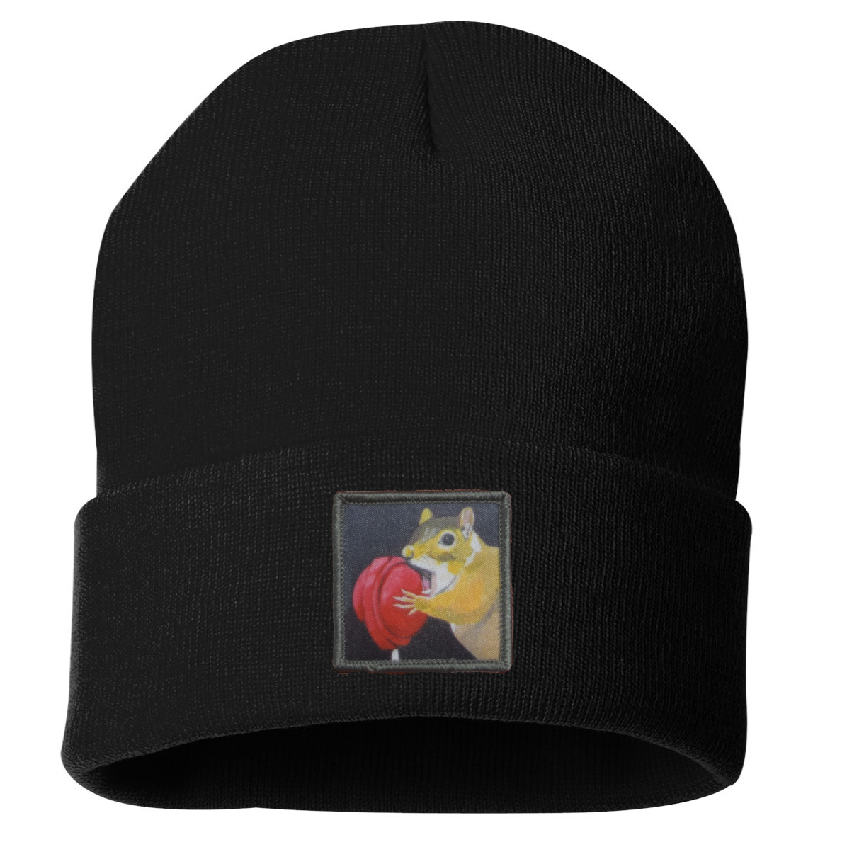 WS Lolly Squirrel Beanie Hats Flyn Costello Black