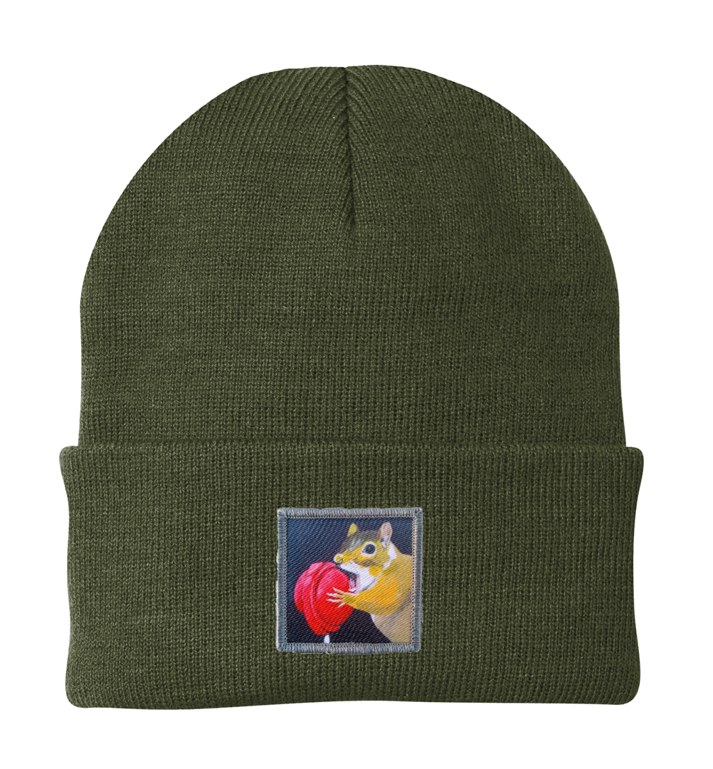 Lolly Squirrel Beanie Hats Flyn Costello Olive