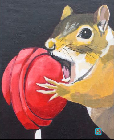 Lolly Squirrel Print 12x18 Flyn Costello