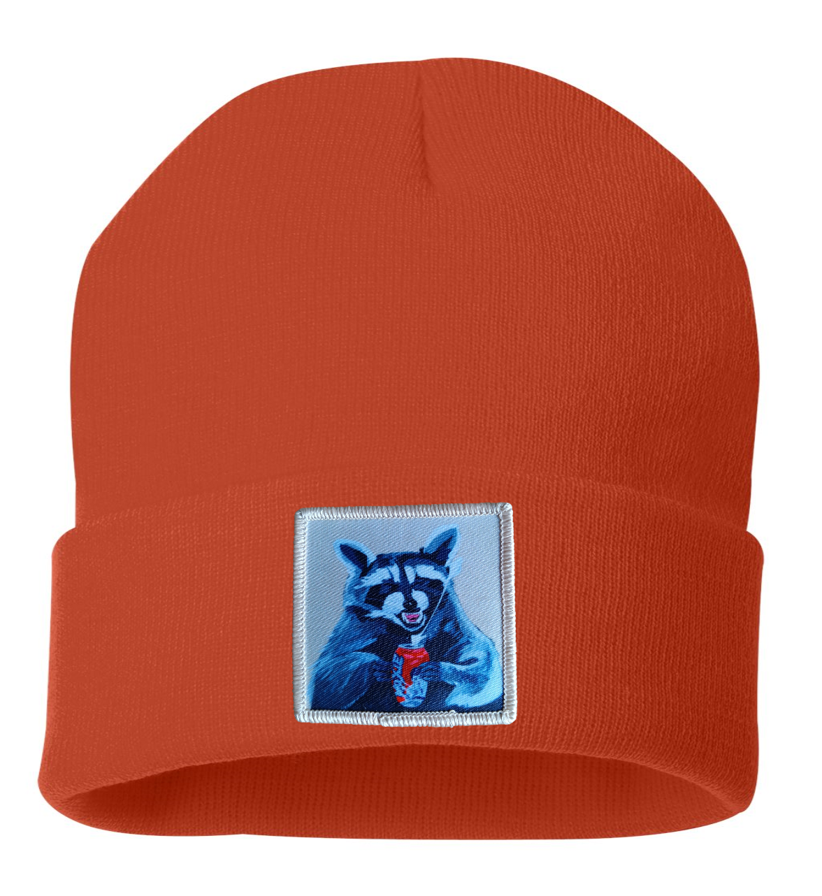 Camp Crasher Raccoon Beanie Hats Flyn Costello Burnt Orange