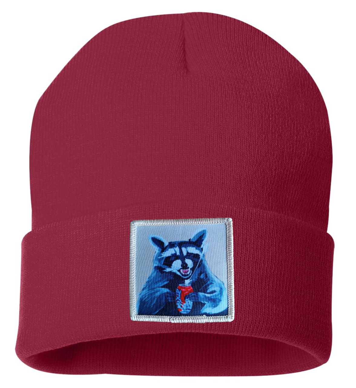 Camp Crasher Raccoon Beanie Hats Flyn Costello Cardinal Red