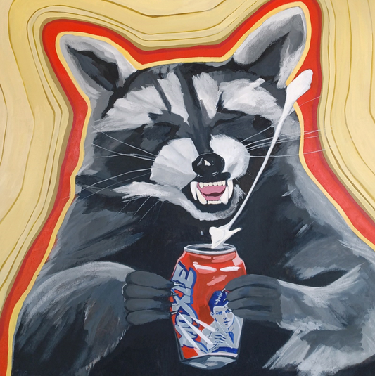 Camp Crasher Raccoon Mini Print Card postcards FlynHats