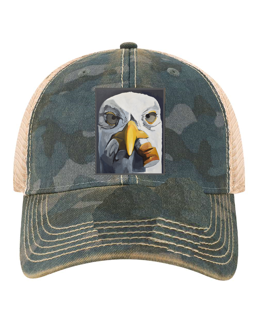 Navy Camo Unstructured Hats Flyn Costello Seagull with Cig