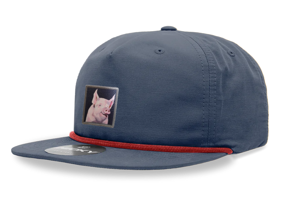 Navy/ Red Rope Cap Hats FlynHats Piggie