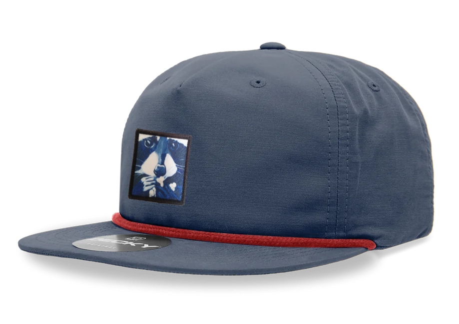 Navy/ Red Rope Cap Hats FlynHats Raccoon Pop