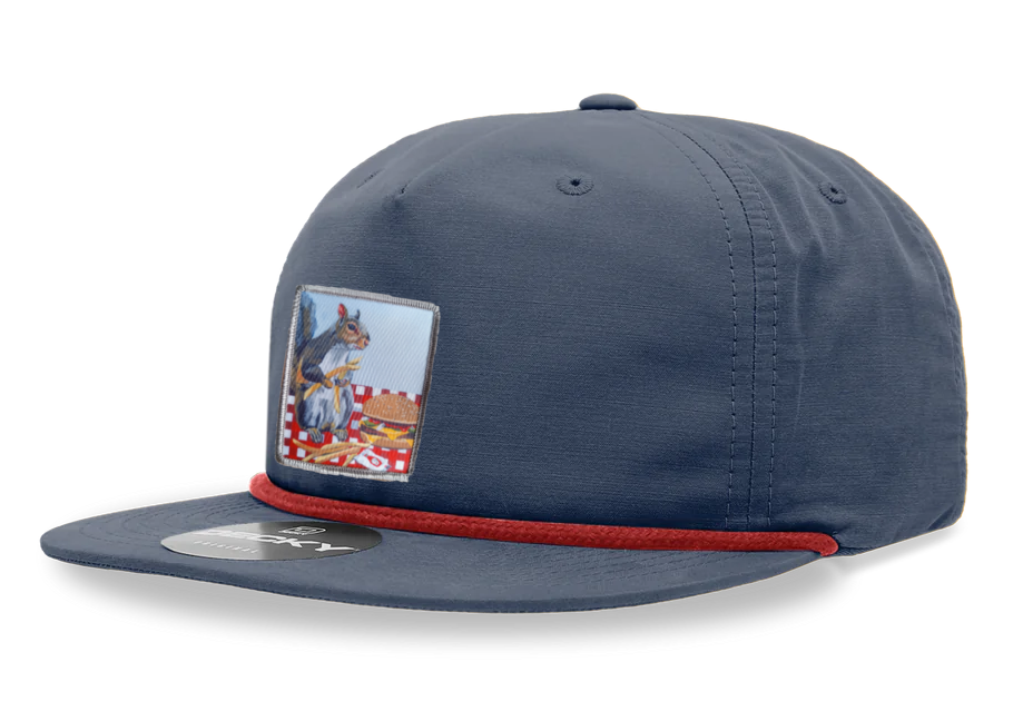Navy/ Red Rope Cap Hats FlynHats Squirrel Burger