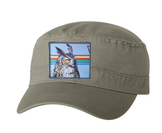 Olive Fidel Cap Hats FlynHats Gaia owl