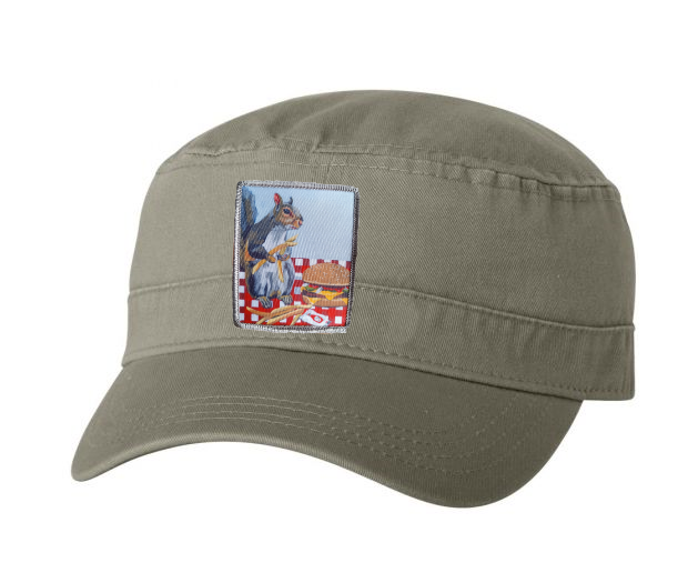 Olive Fidel Cap Hats FlynHats Squirrel Burger