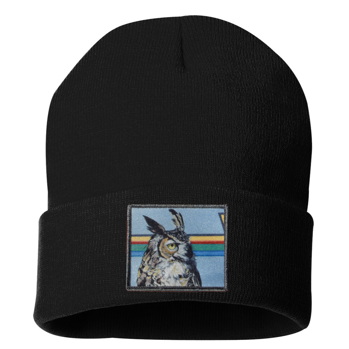 Gaia Owl Beanie Hats Flyn Costello Black