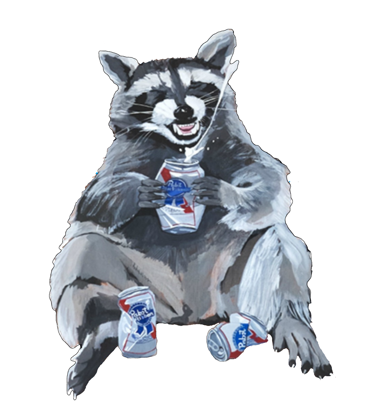 BEER BANDIT Raccoon Sticker Stickers Flyn_Costello_Art 1.5 inches tall