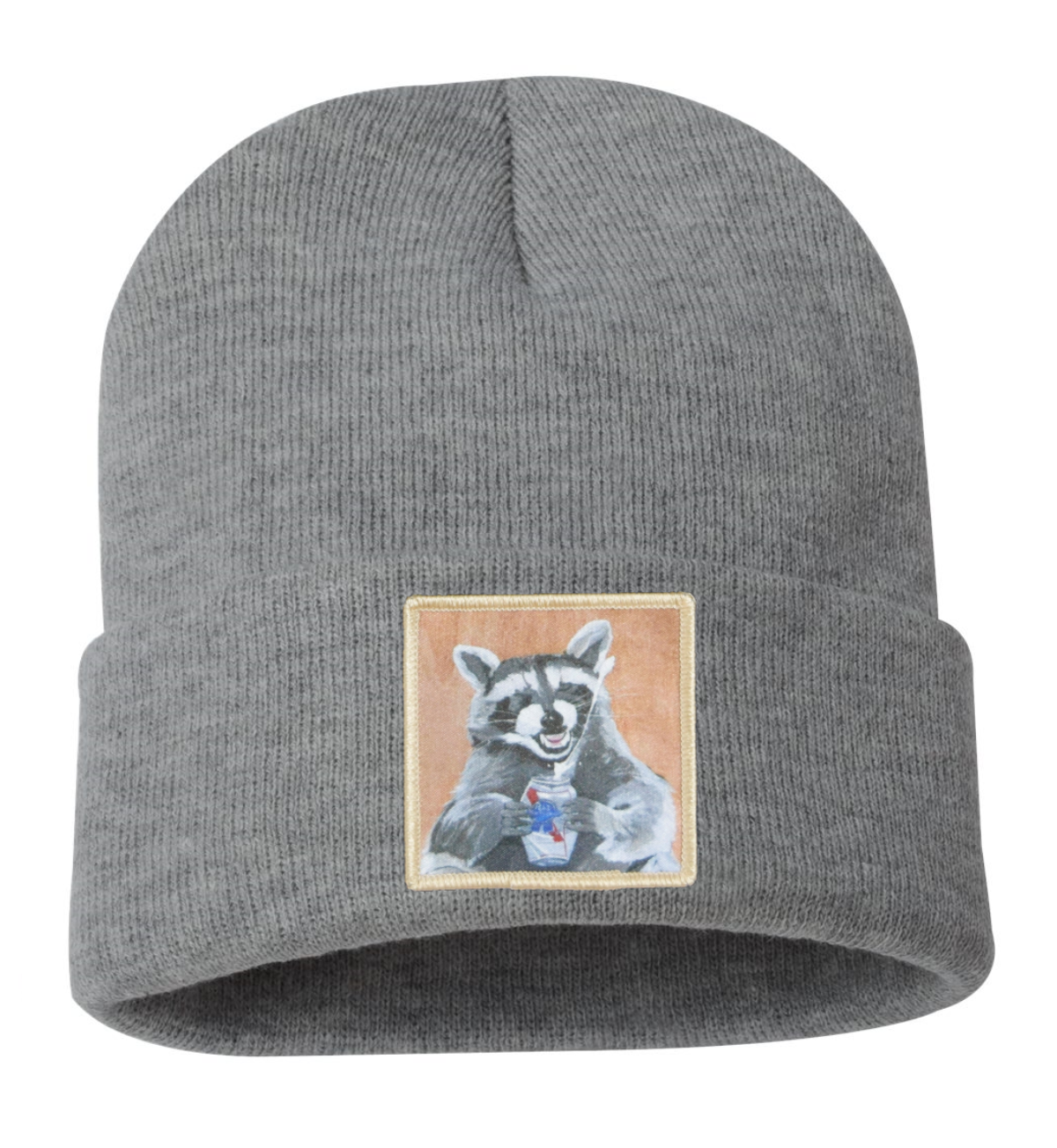 WS Beer Bandit Raccoon Beanie Hats Flyn Costello Gray