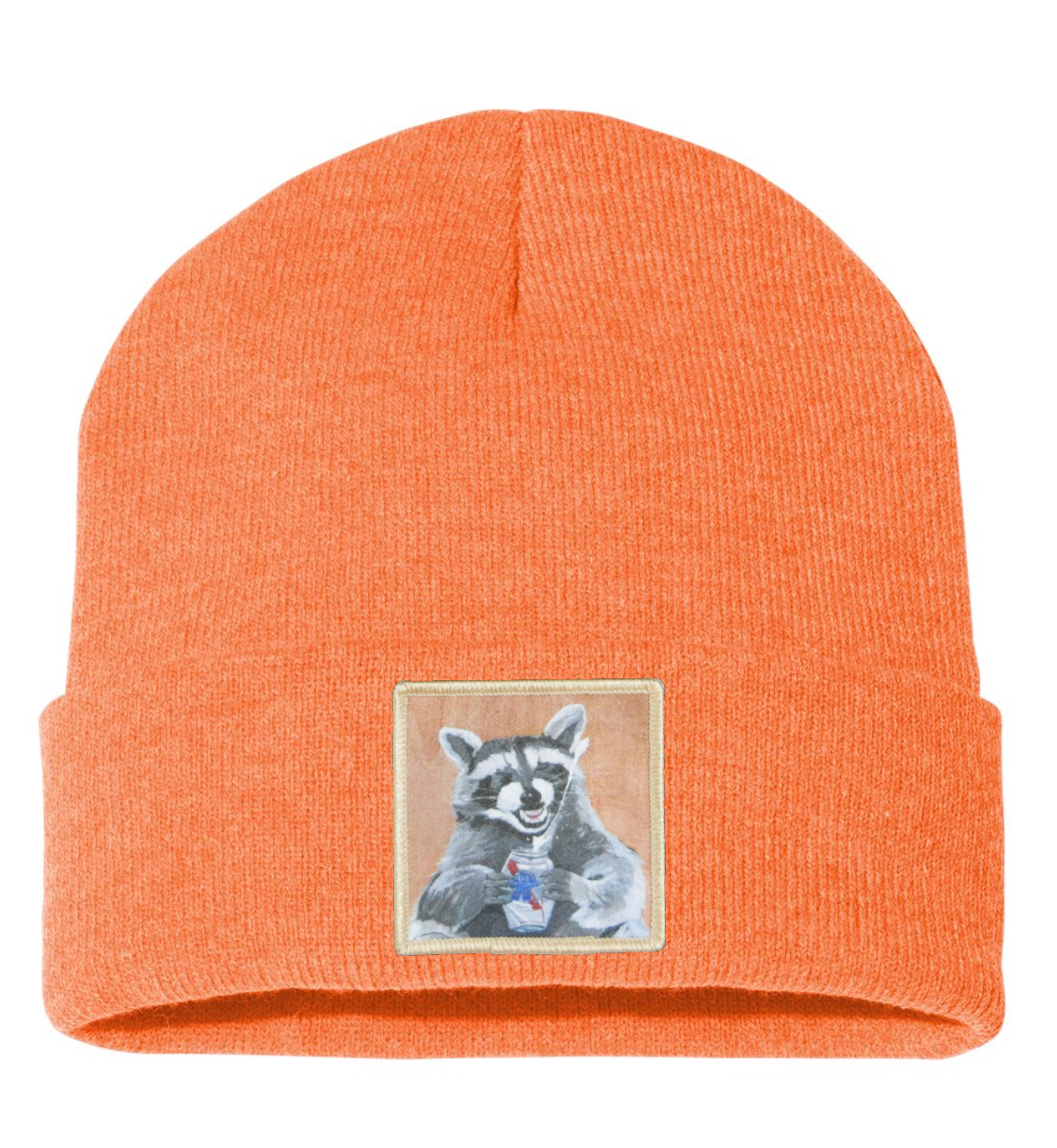 Beer Bandit Raccoon Beanie Hats Flyn Costello Heather Orange