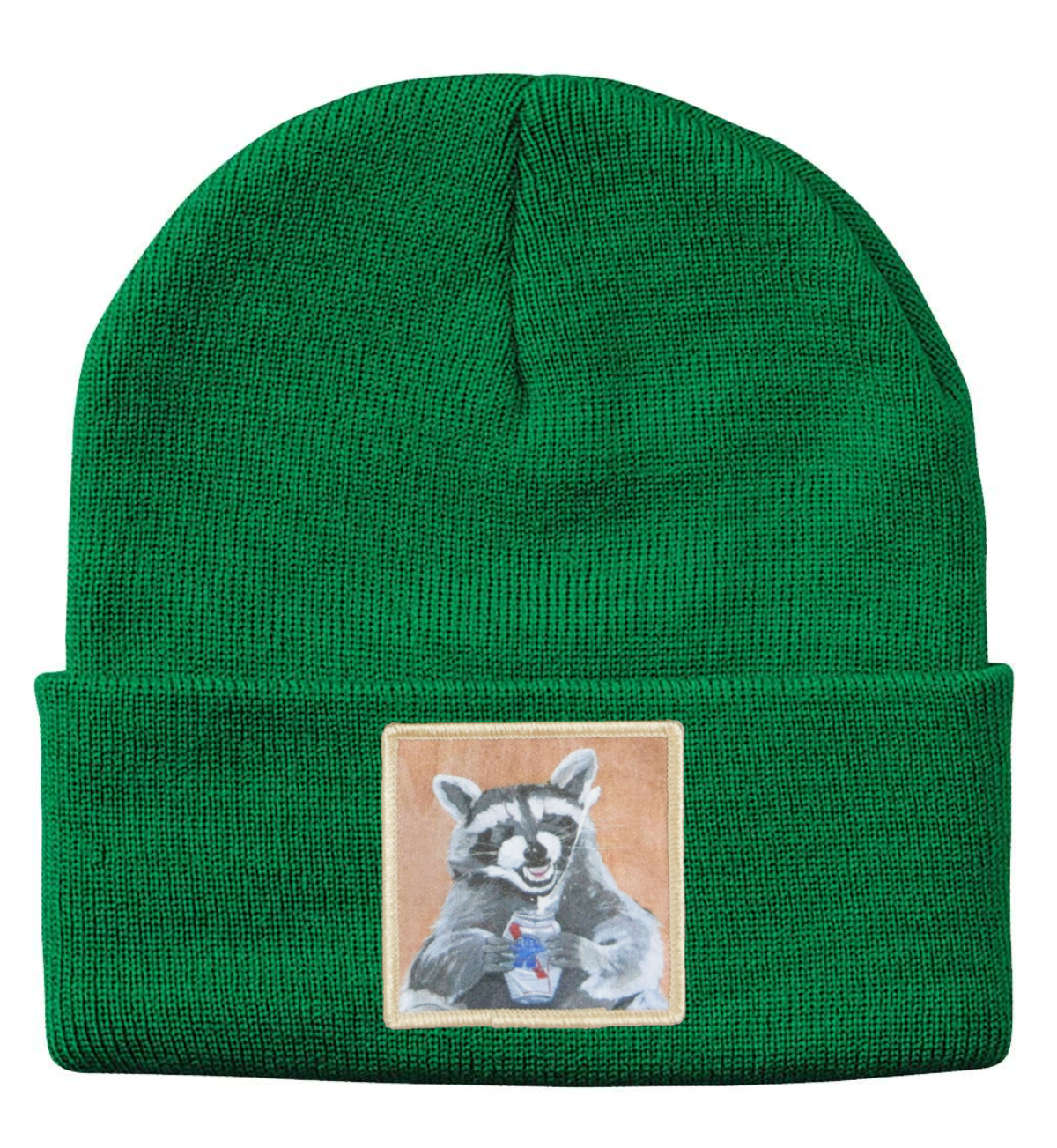 Beer Bandit Raccoon Beanie Hats Flyn Costello Kelley Green