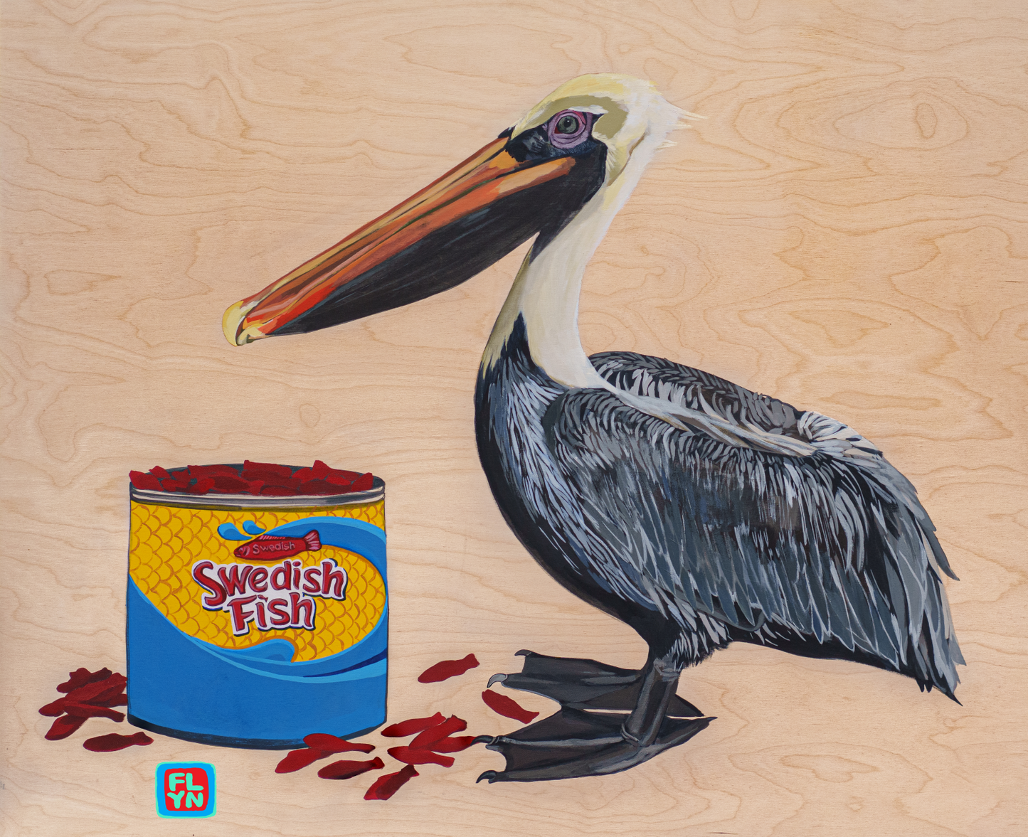 Gone Fishin' Pelican Sticker Stickers FlynHats 2x2.5 inches
