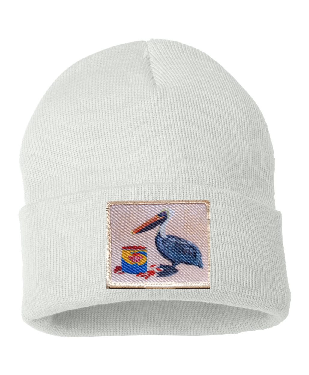 Gone Fishin' Pelican Beanie Hats Flyn_Costello_Art White