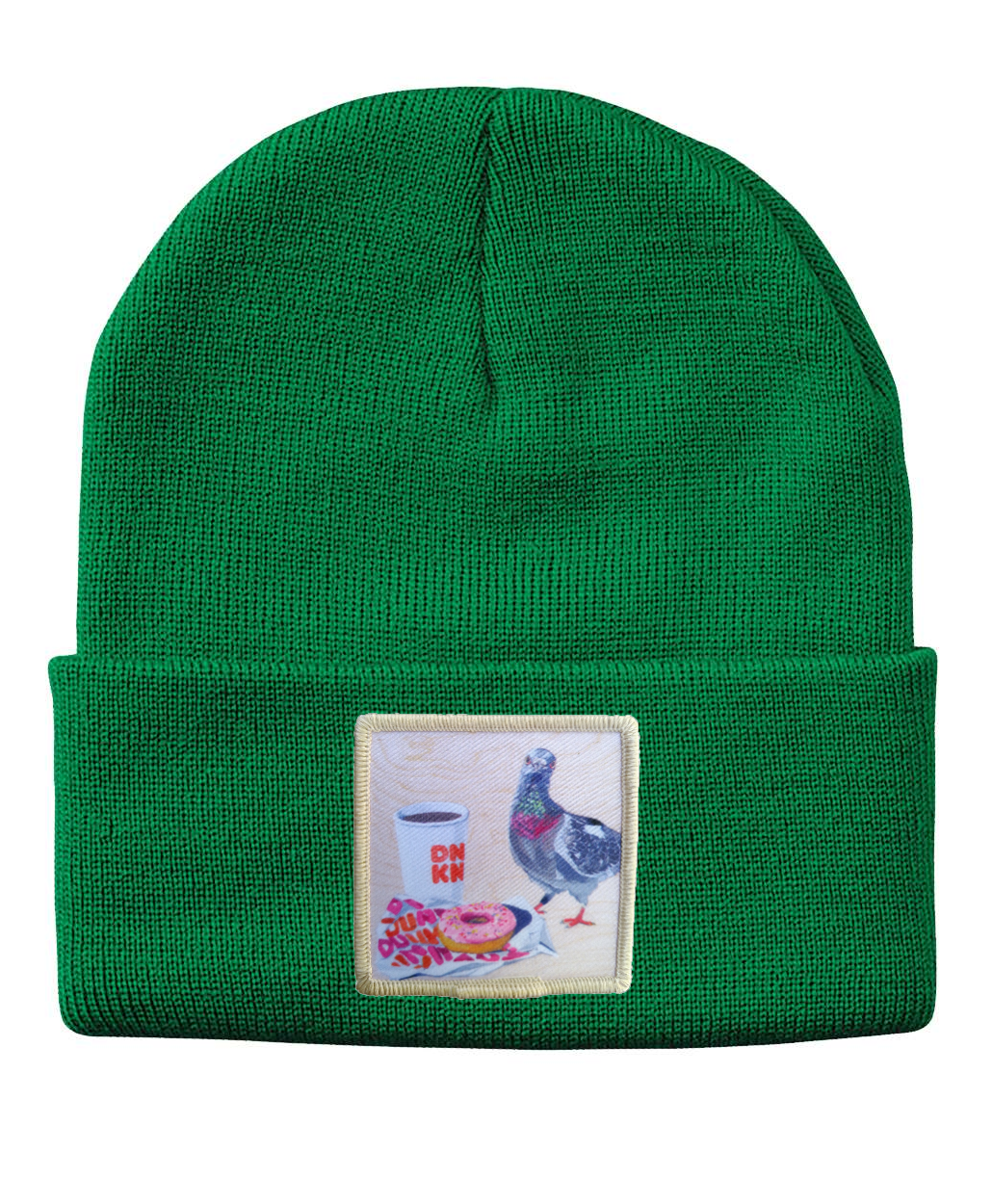 Pigeons Run on Donuts Beanie Hats Flyn Costello Kelley Green