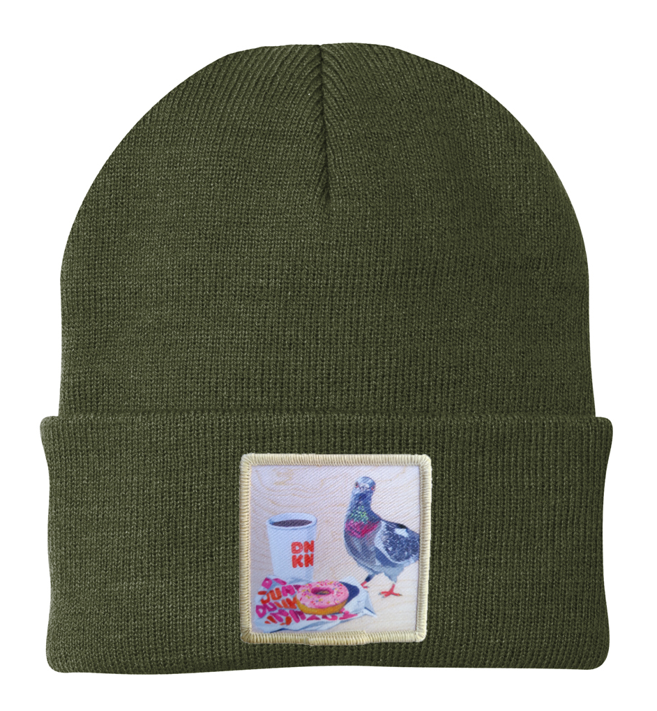 WS Pigeons Run on Donuts Beanie Hats Flyn Costello Olive