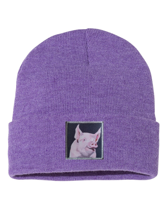 Piggie Beanie Hats Flyn Costello Heather Purple