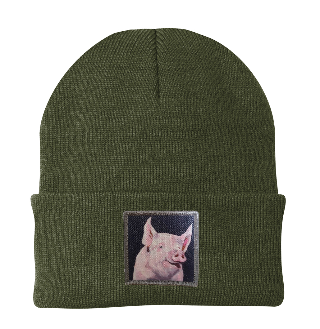 Piggie Beanie Hats Flyn Costello Olive