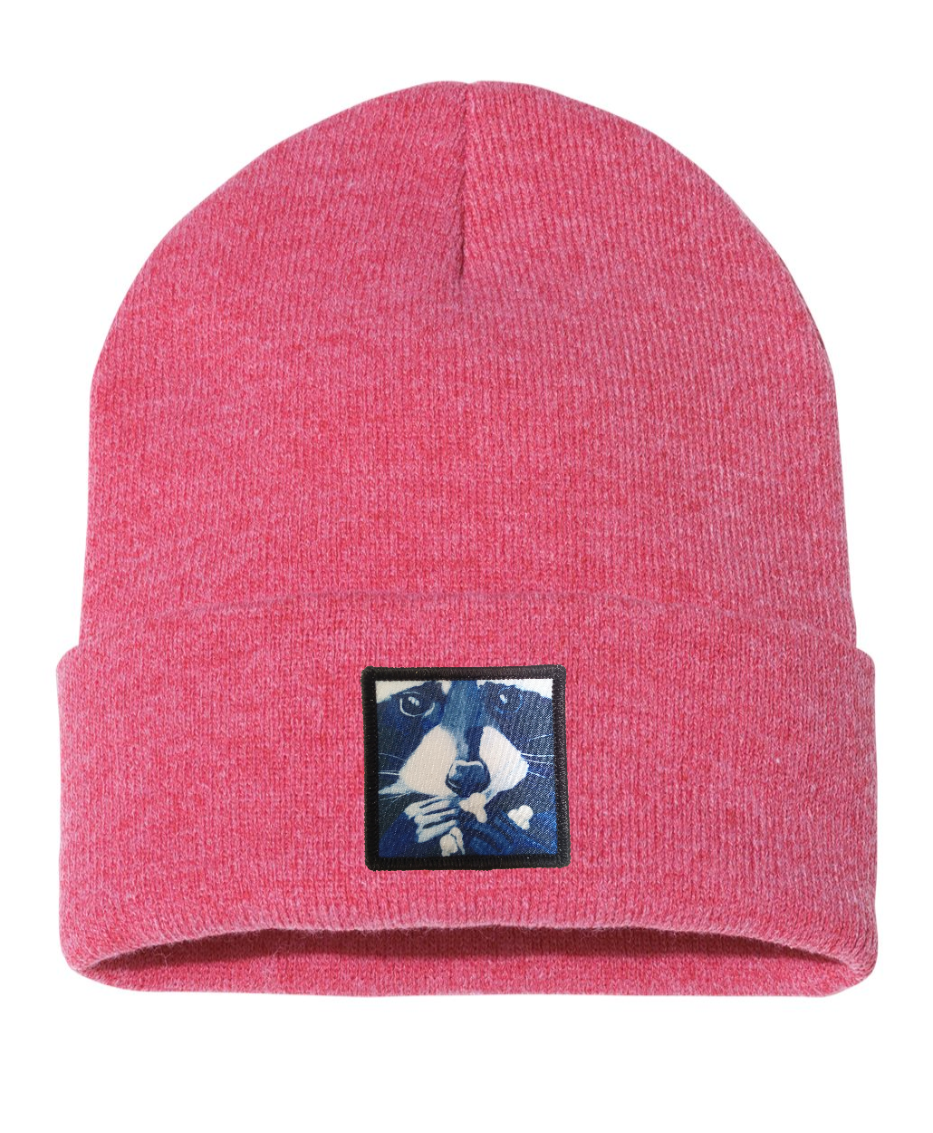Raccoon Pop Beanie Hats Flyn Costello Heather Red