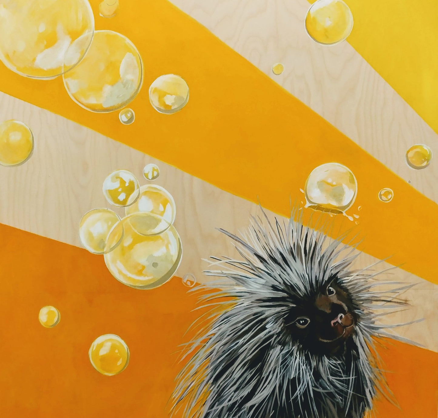 Yellow Porcupine Mini Print / Card postcards Flyn Costello