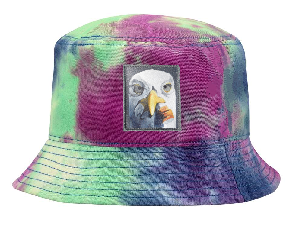 Tye Dye Bucket - Purple Hats Flyn Costello Seagull With Cig